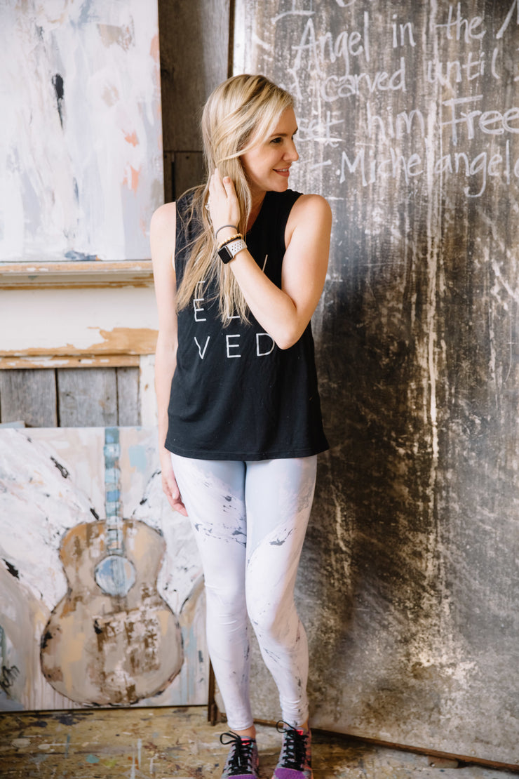 Angel Watching Over You Leggings - Deann Art