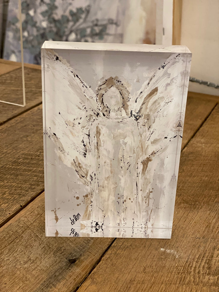 With Brave Wings She Flies Acrylic Block