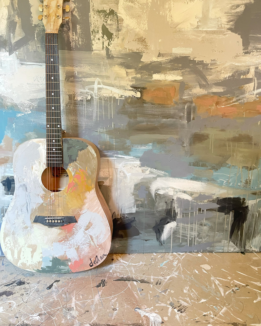 Acoustic Guitar Painted by DeAnn – DeannArt